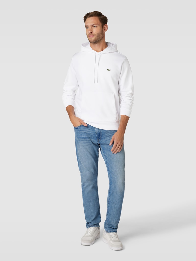 Hoodie mit Label-Detail in weiß