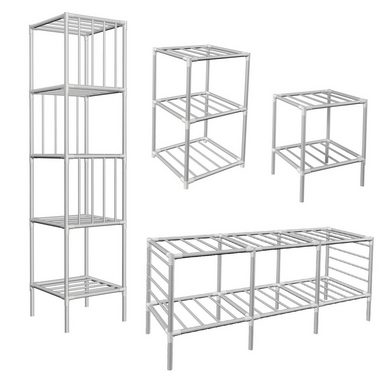 eyepower Kleiderschrank Großes XXL Schrankregal offener Kleiderschrank DIY Stecksystem Kleiderstange