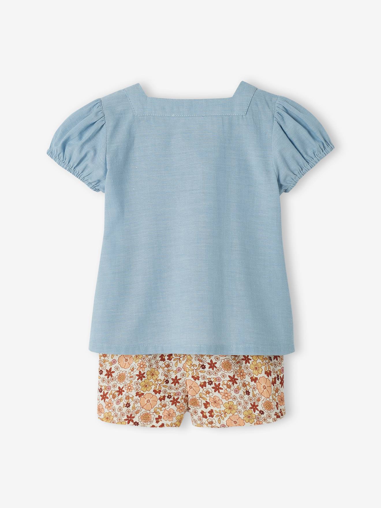 Vertbaudet Mädchen Baby-Set: Bluse & Shorts - double stone