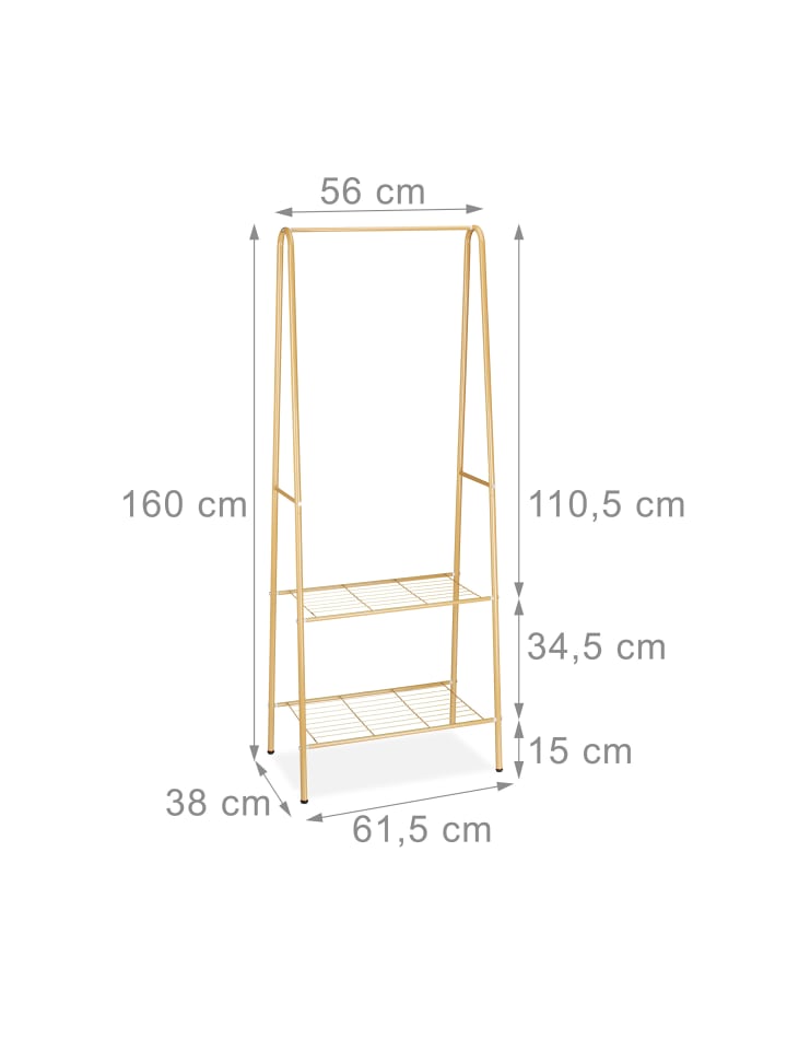 relaxdays Kleiderständer in Honigbraun - (B)61,5 x (H)160 x (T)38 cm günstig kaufen onesize