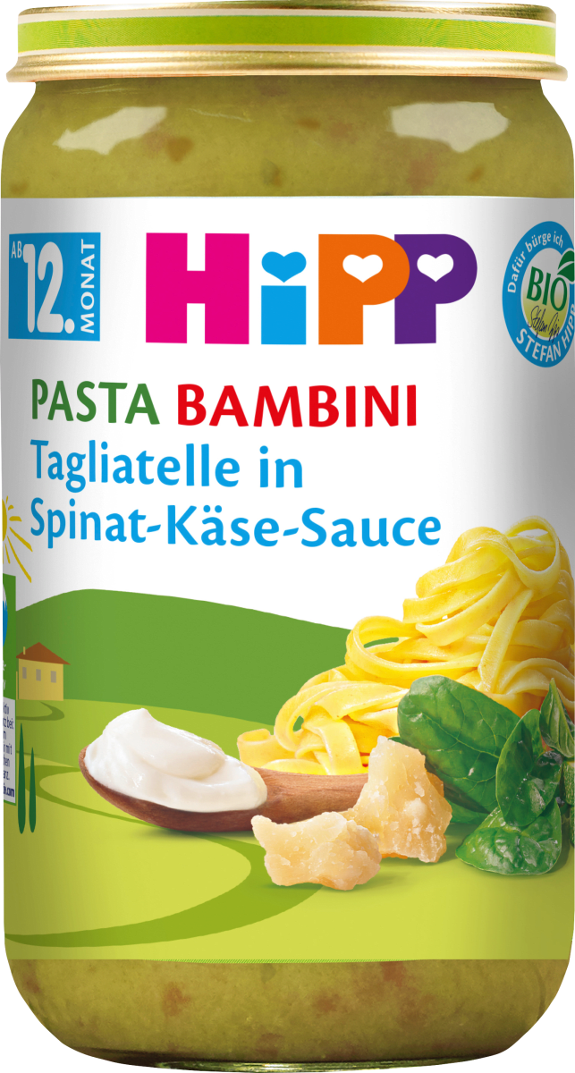 Menü Pasta Bambini Tagliatelle in Spinat-Käse-Sauce ab dem 12. Monat, 250 g