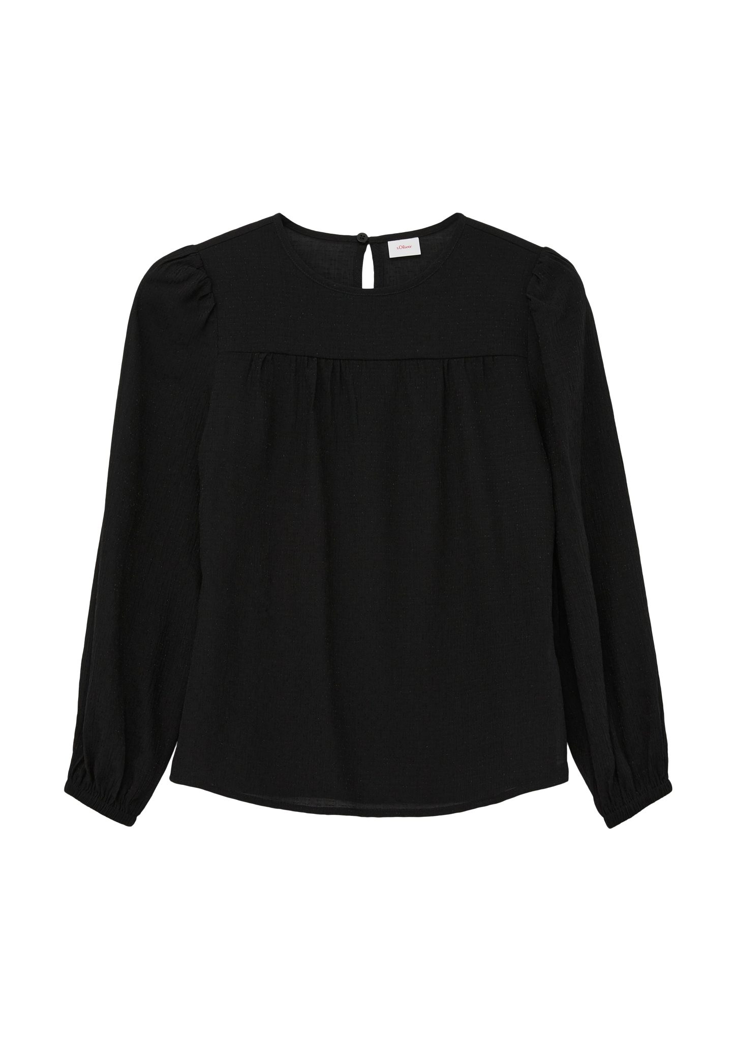 s.Oliver Langarmbluse Bluse mit Dobby-Struktur Raffung