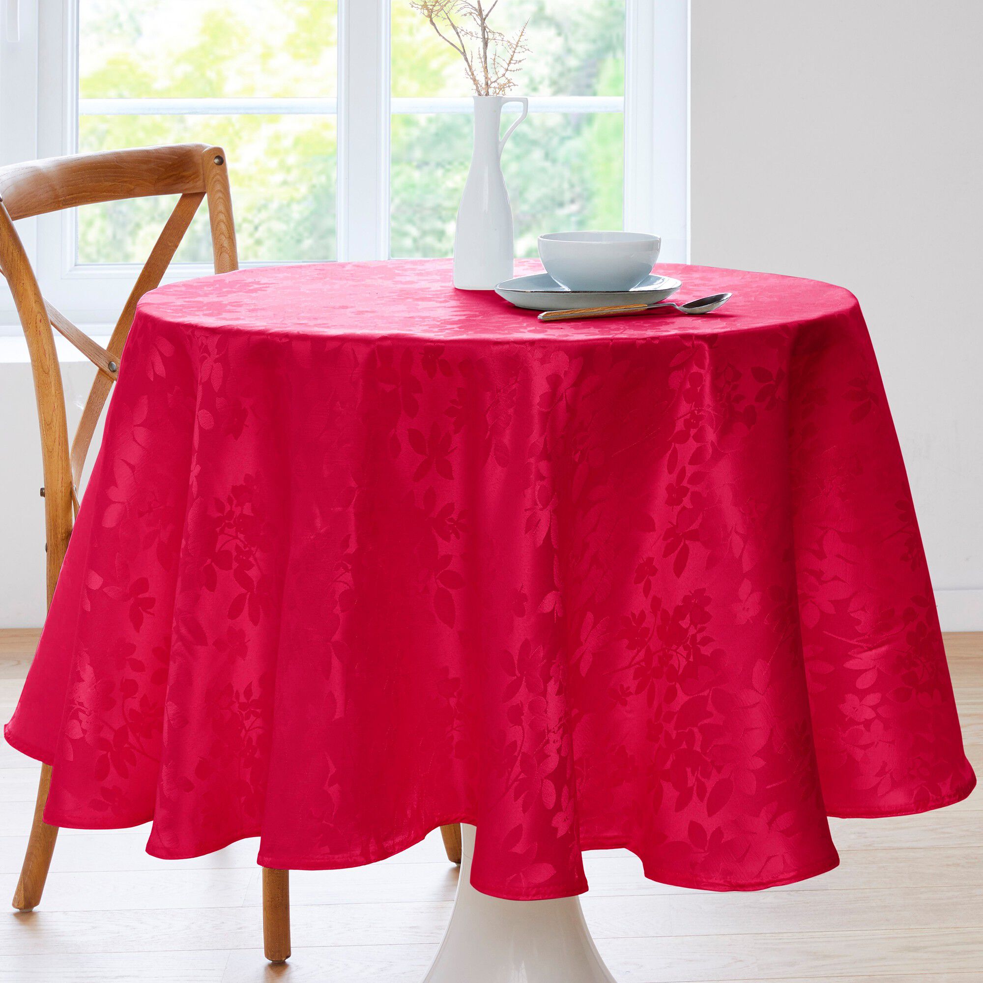 Nappe damassée feuillages Colombine