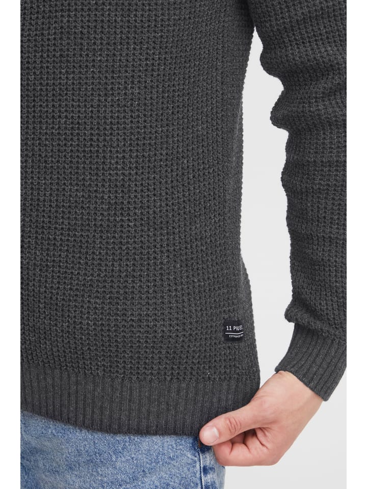 11 Project Strickjacke PRKimmo 21301063-ME  Lässige Strickjacke mit Perlfang in Grau günstig kaufen