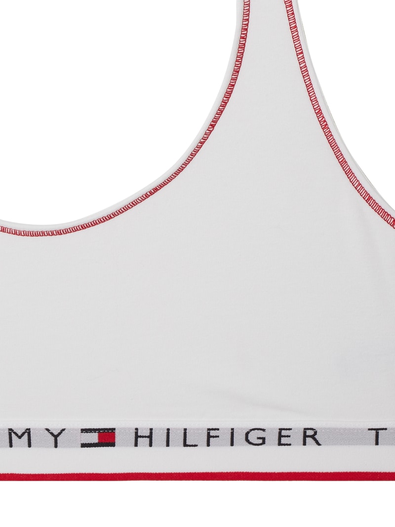 Bustier mit Logo-Bund in weiß