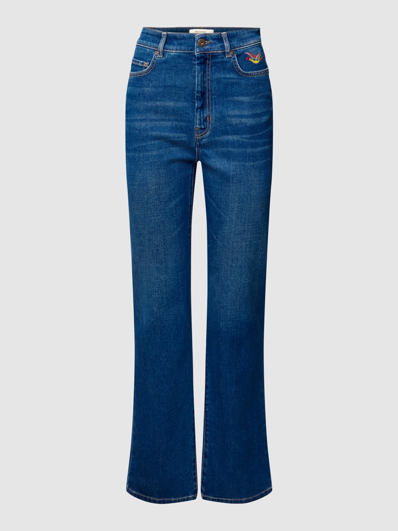 Jeans mit Motiv-Stitching Modell 'BEATI' in jeans