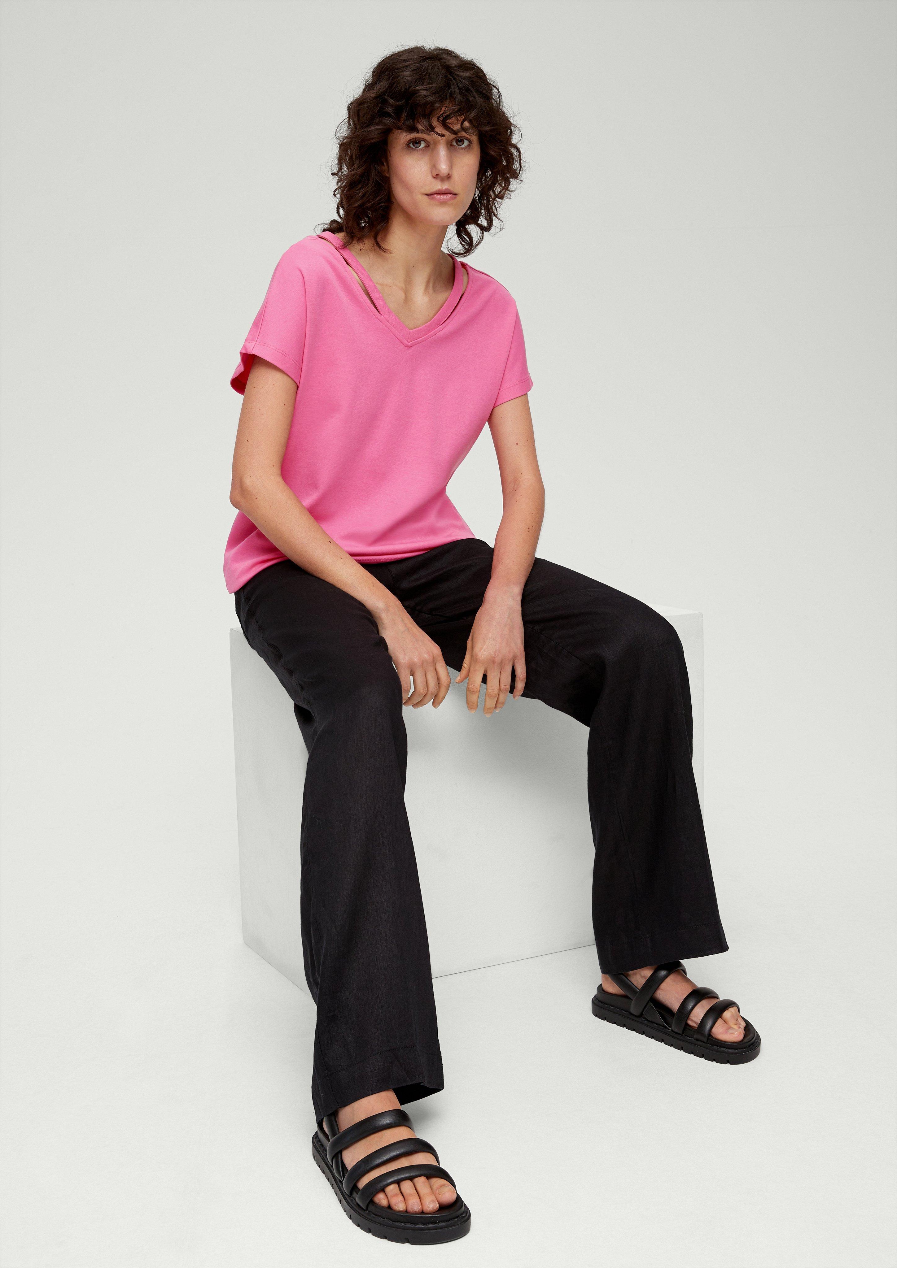 Baumwollshirt mit Cut-outs im Relaxed Fit  2132212-4426