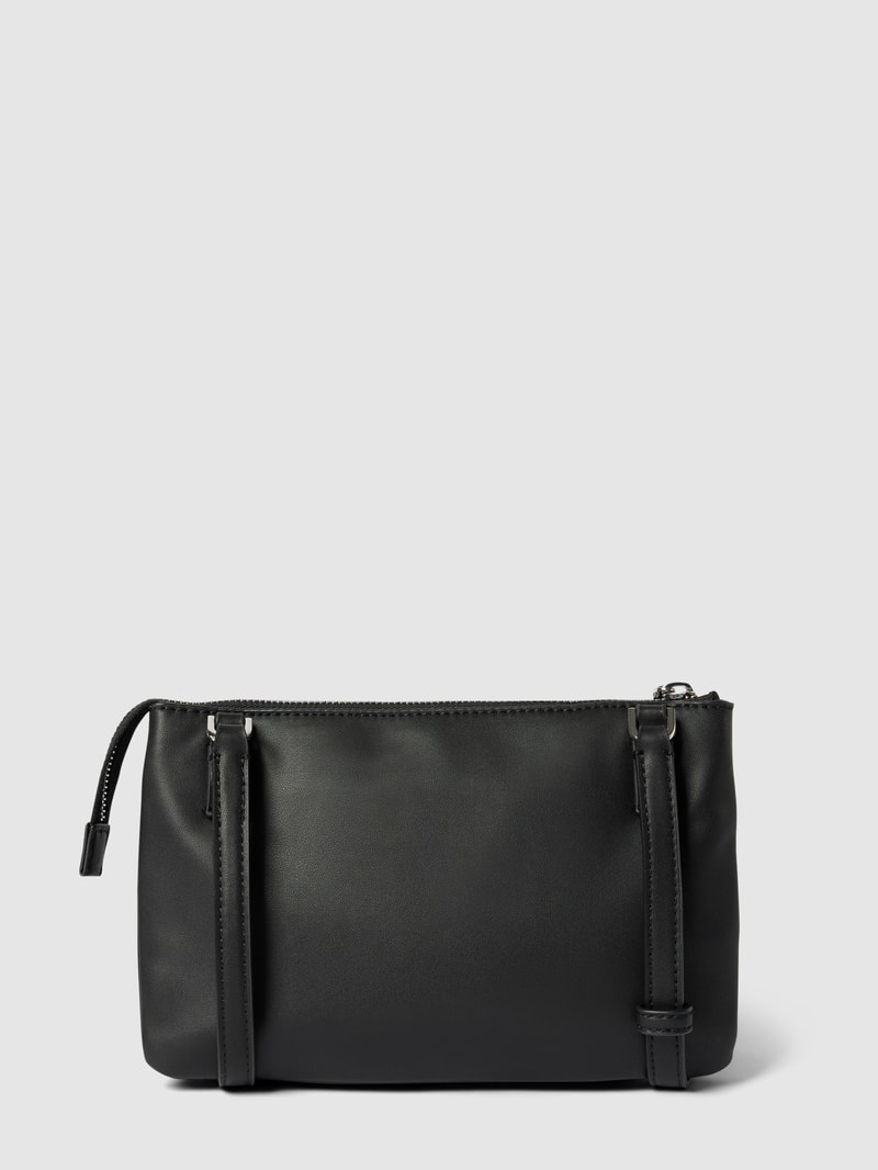 Umhängetasche mit Label-Applikation in schwarz