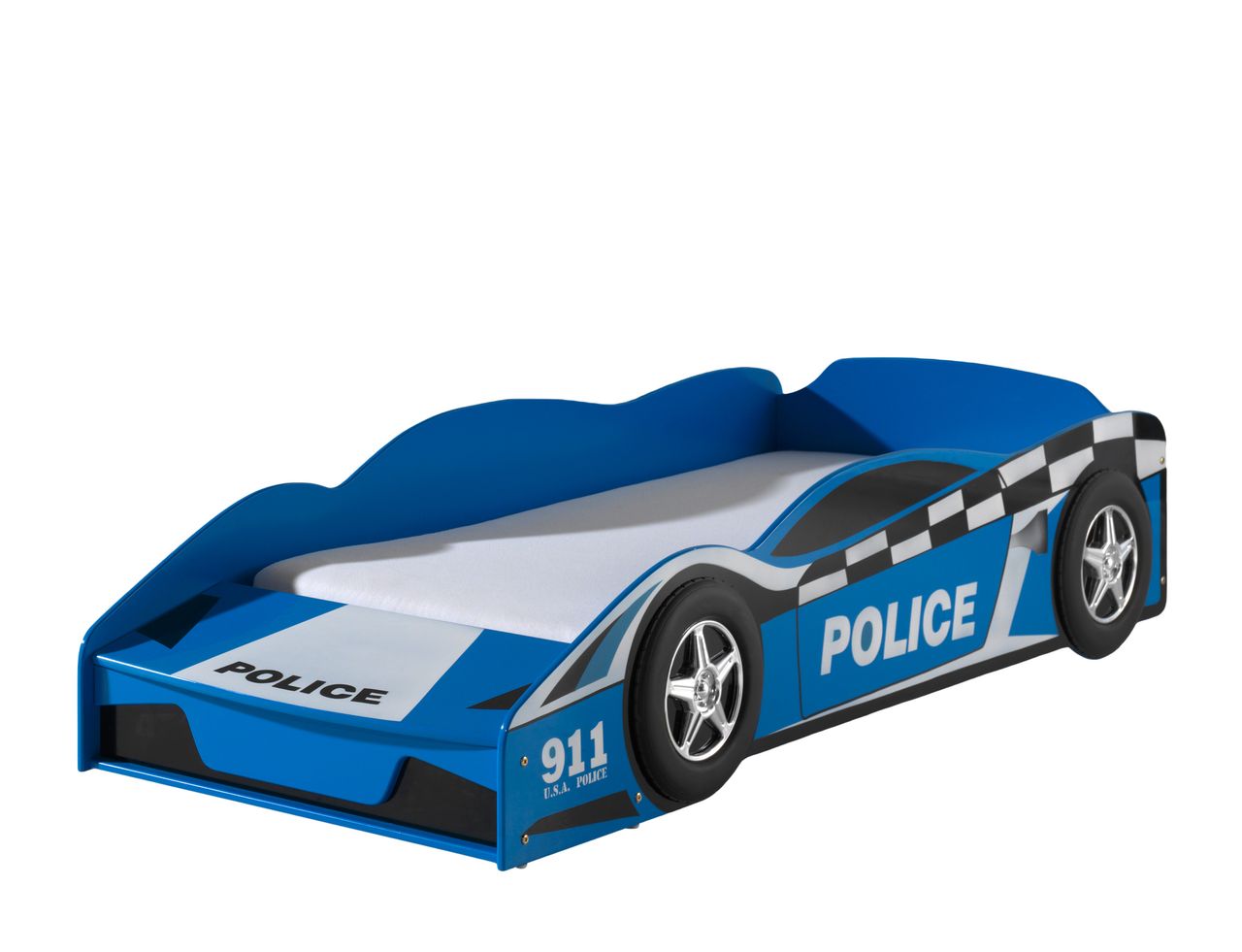 VIPACK Kinderbett Police Car 70 x 140 cm blau lackiert