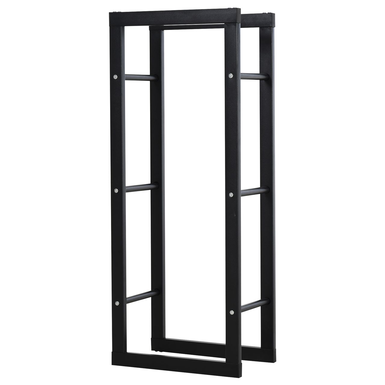 HOMCOM Kaminholzständer Kaminholzablage Feuerholzregal Kaminholzhalter 100kg Stahl Schwarz L40 x B25 x H100 cm