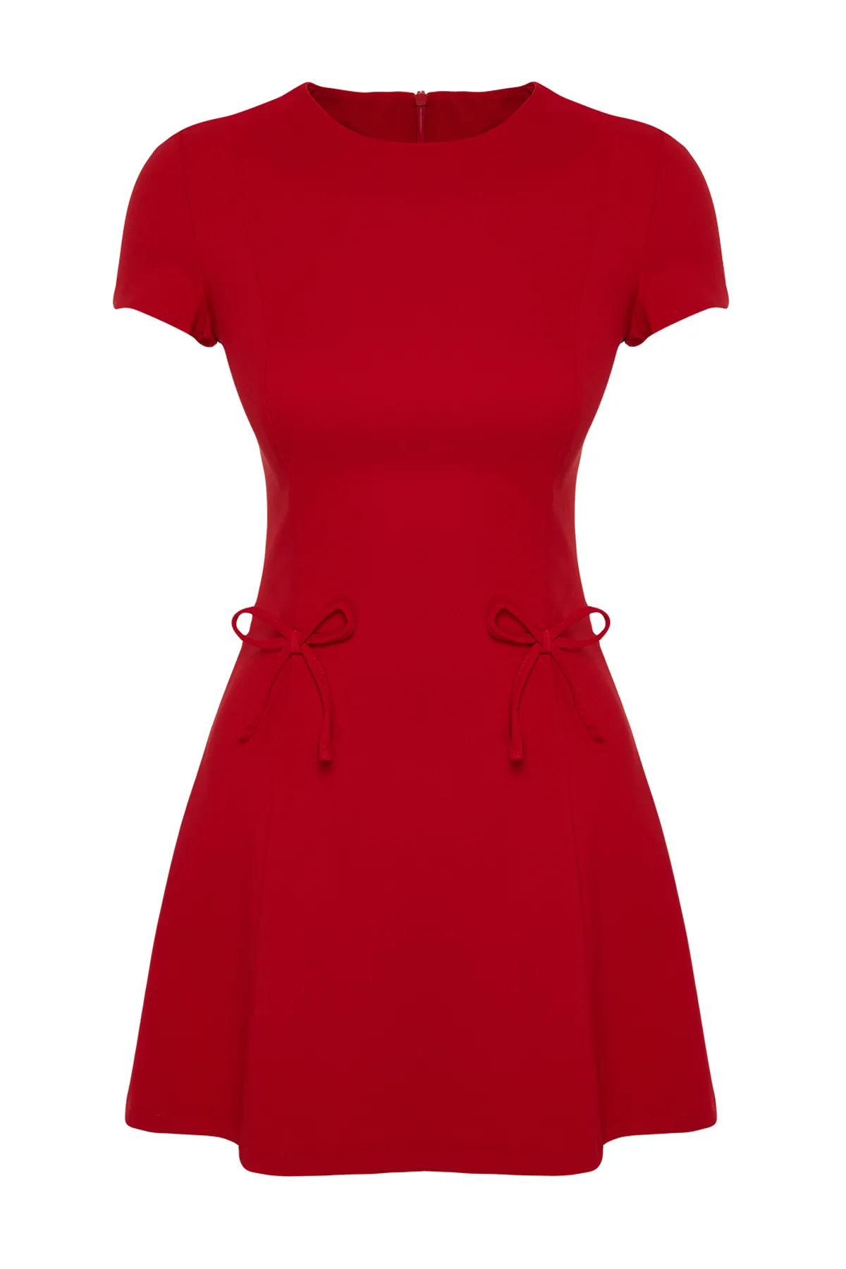 Trendyol Collection  Rotes gewebtes Minikleid TWOSS24EL00803