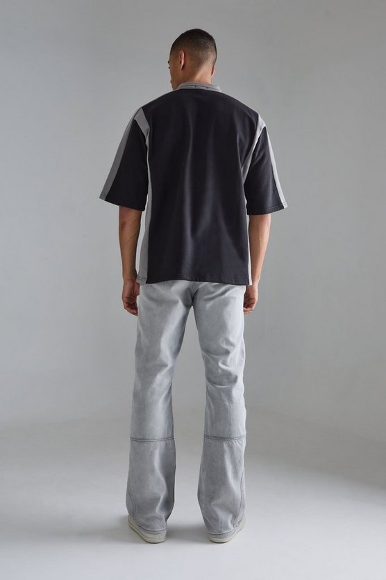 Oversize Colorblock Polo-Sweatshirt