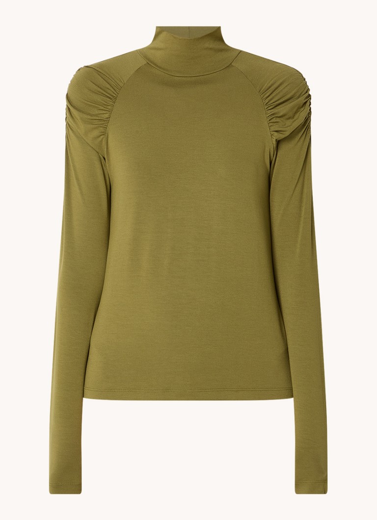 LKBennett Lacey top with turtleneck and puff sleeves