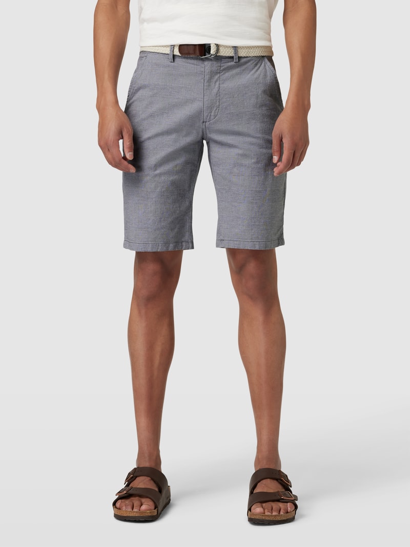 Bermudas mit Stoffgürtel in mittelgrau