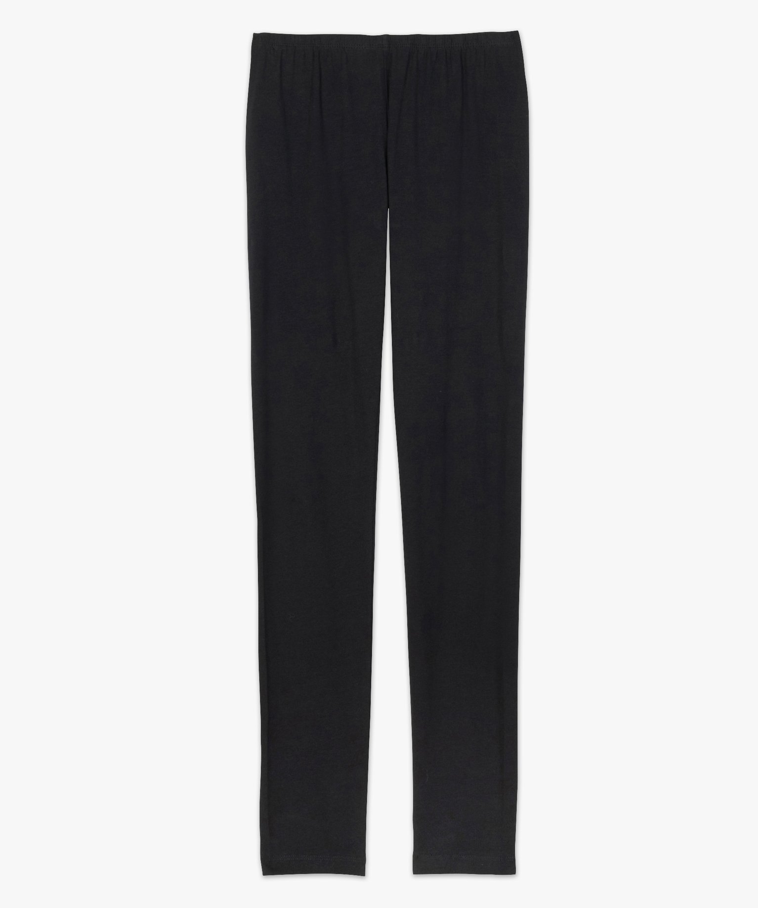 Legging femme uni en coton extensible noir | GEMO