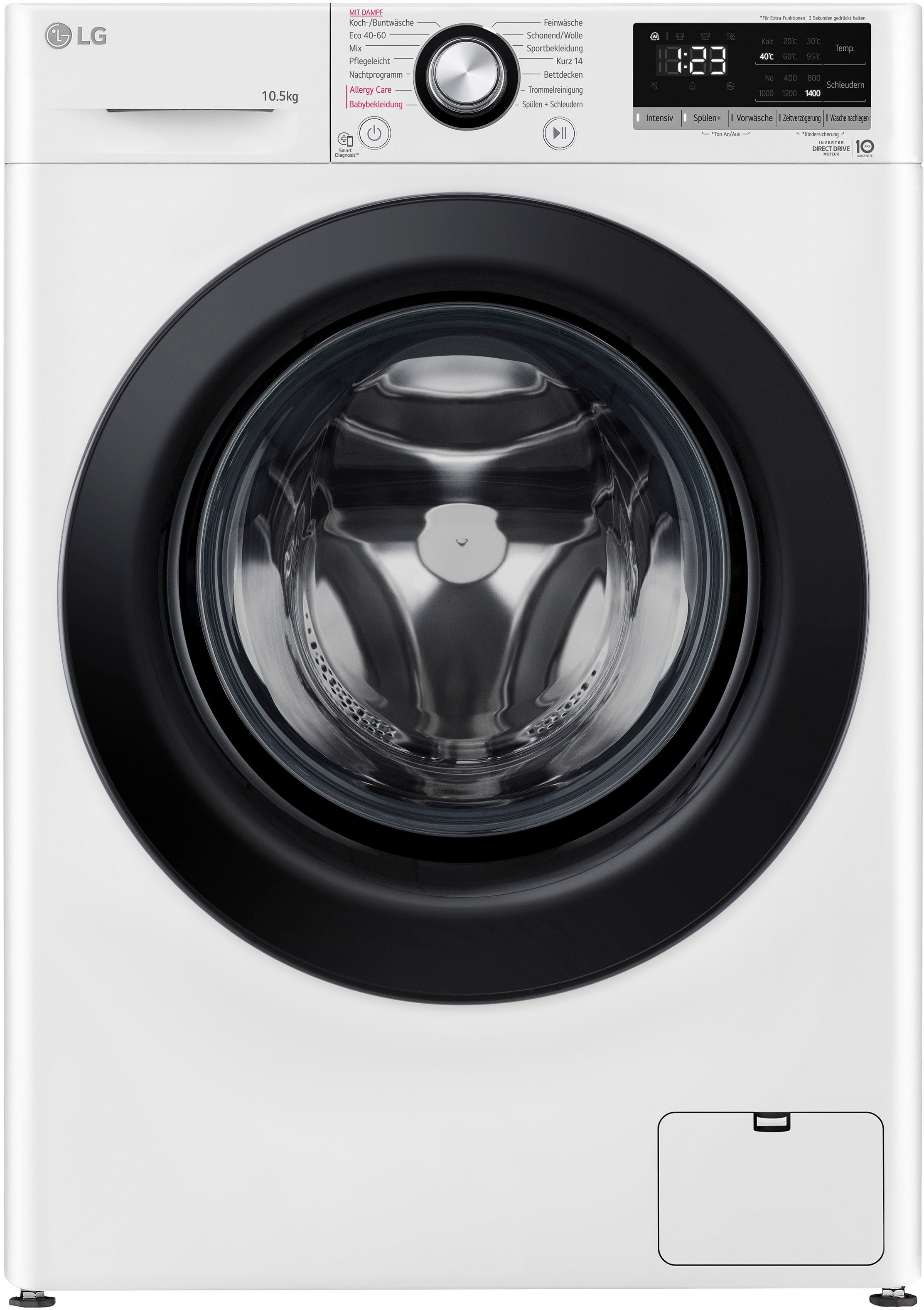 LG Waschmaschine F4WV40X5, 10,5 kg, 1400 U/min