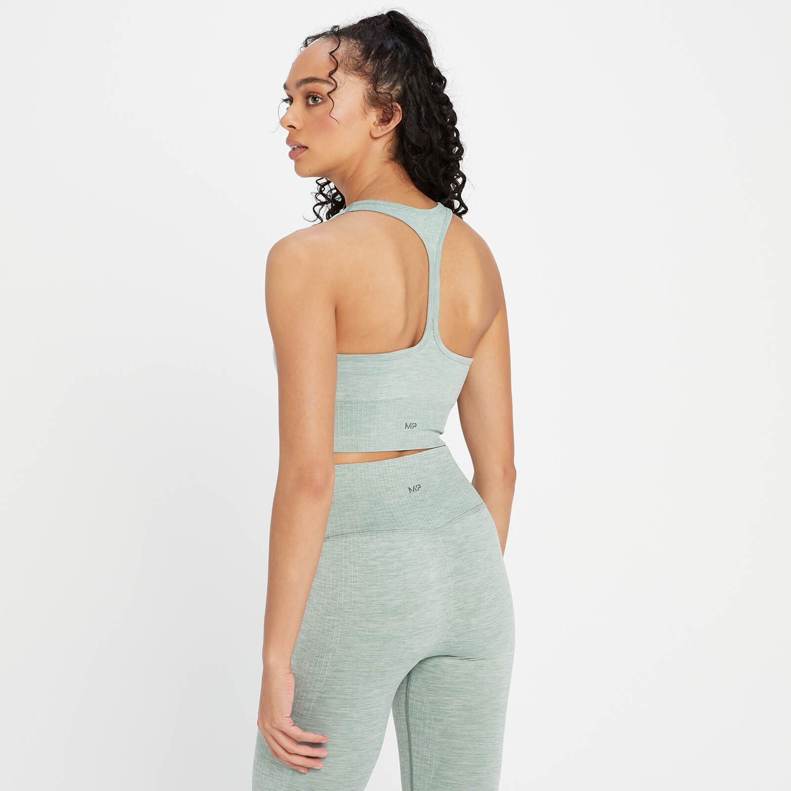 Brassière de sport sans coutures MP Composure pour femmes – Vert cactus