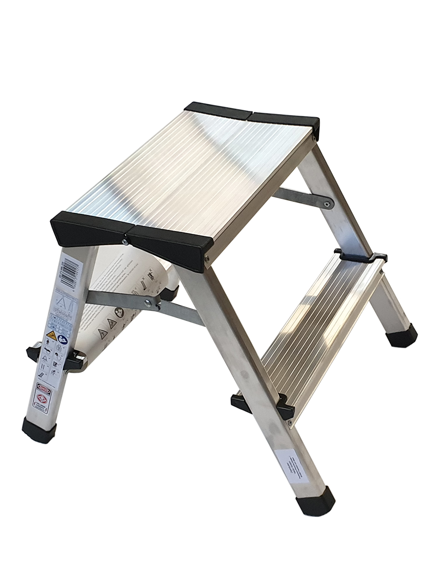 Vago-Tools Leiter Trittleiter Klappleiter zweiseitige Haushaltsleiter 2 x 2 Stufen
