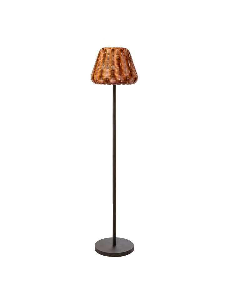 MARELIDA LED Garten Stehlampe in Rattanoptik dimmbar aufladbar Fernb. H: 150cm in natur günstig kaufen onesize