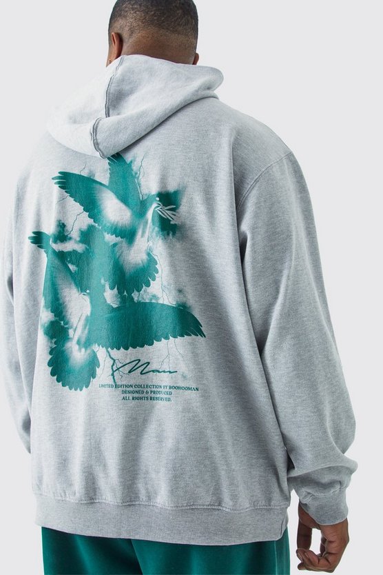Plus Oversize Hoodie mit Print
