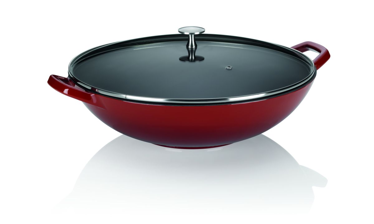 kela Gusseisen Wok Calido Rot Ø 36 cm