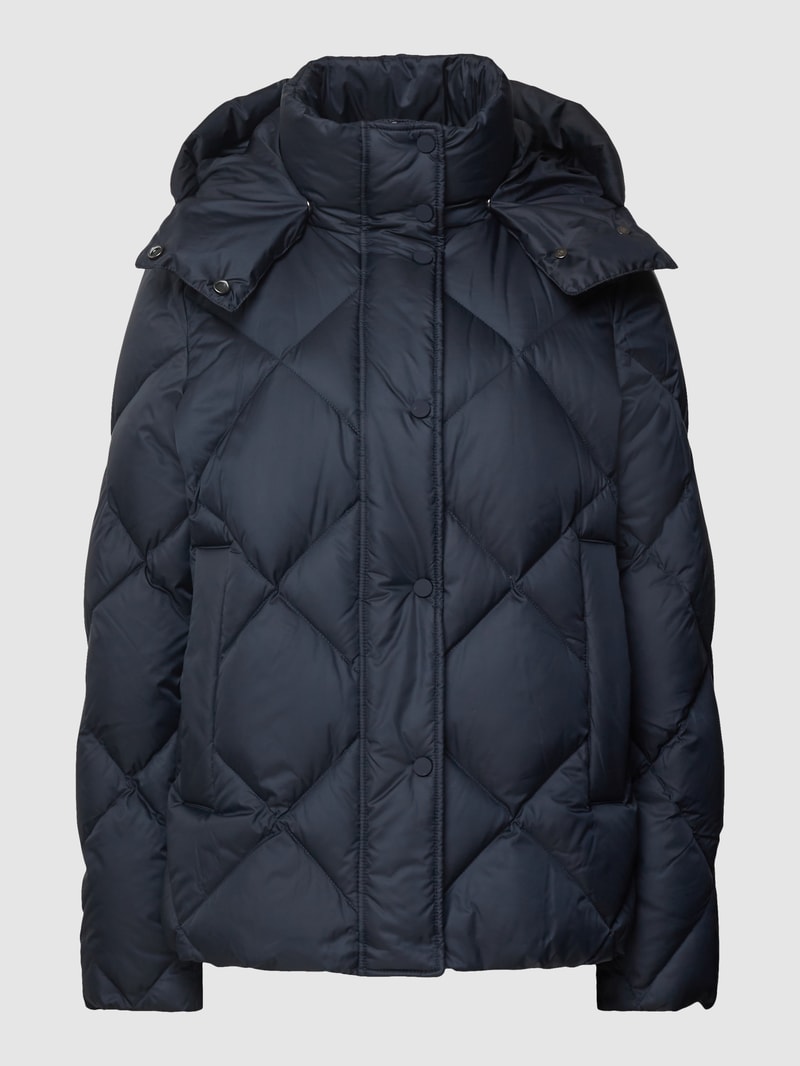 Daunenjacke mit Label-Detail in marineblau