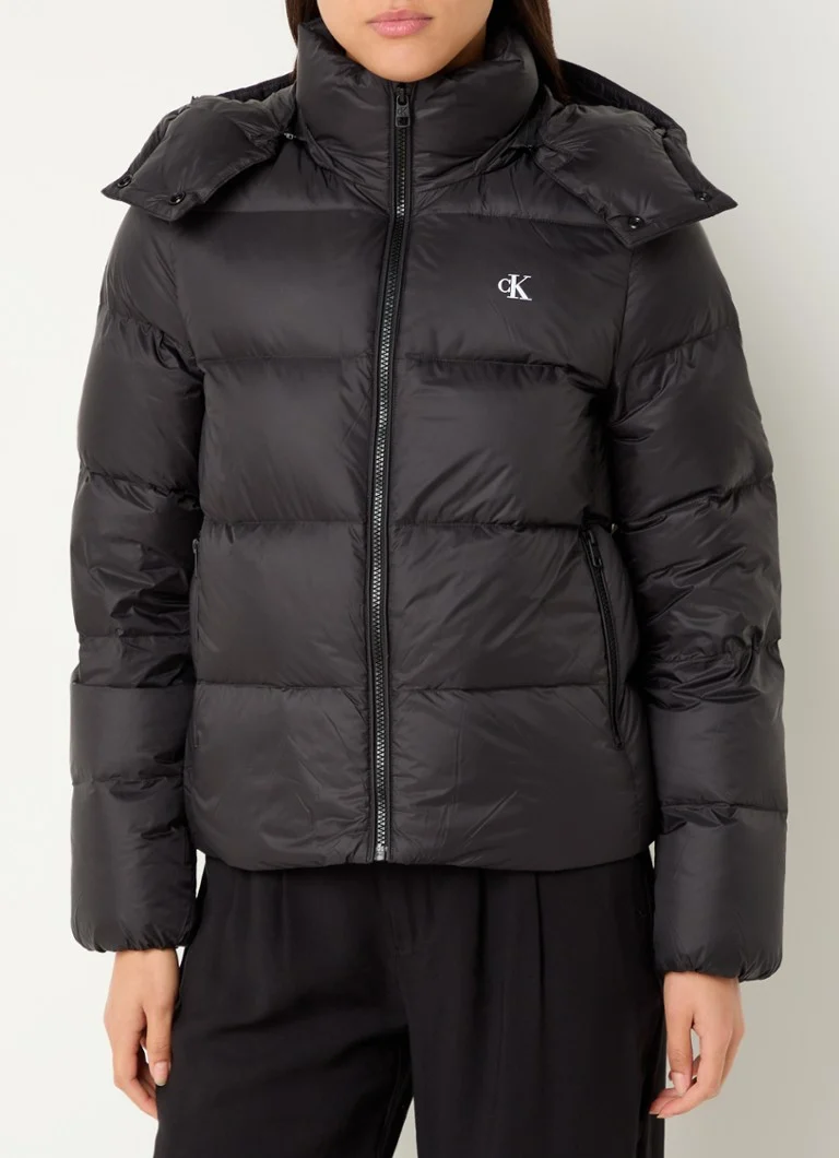Calvin Klein down-filled puffer jacket with detachable hood