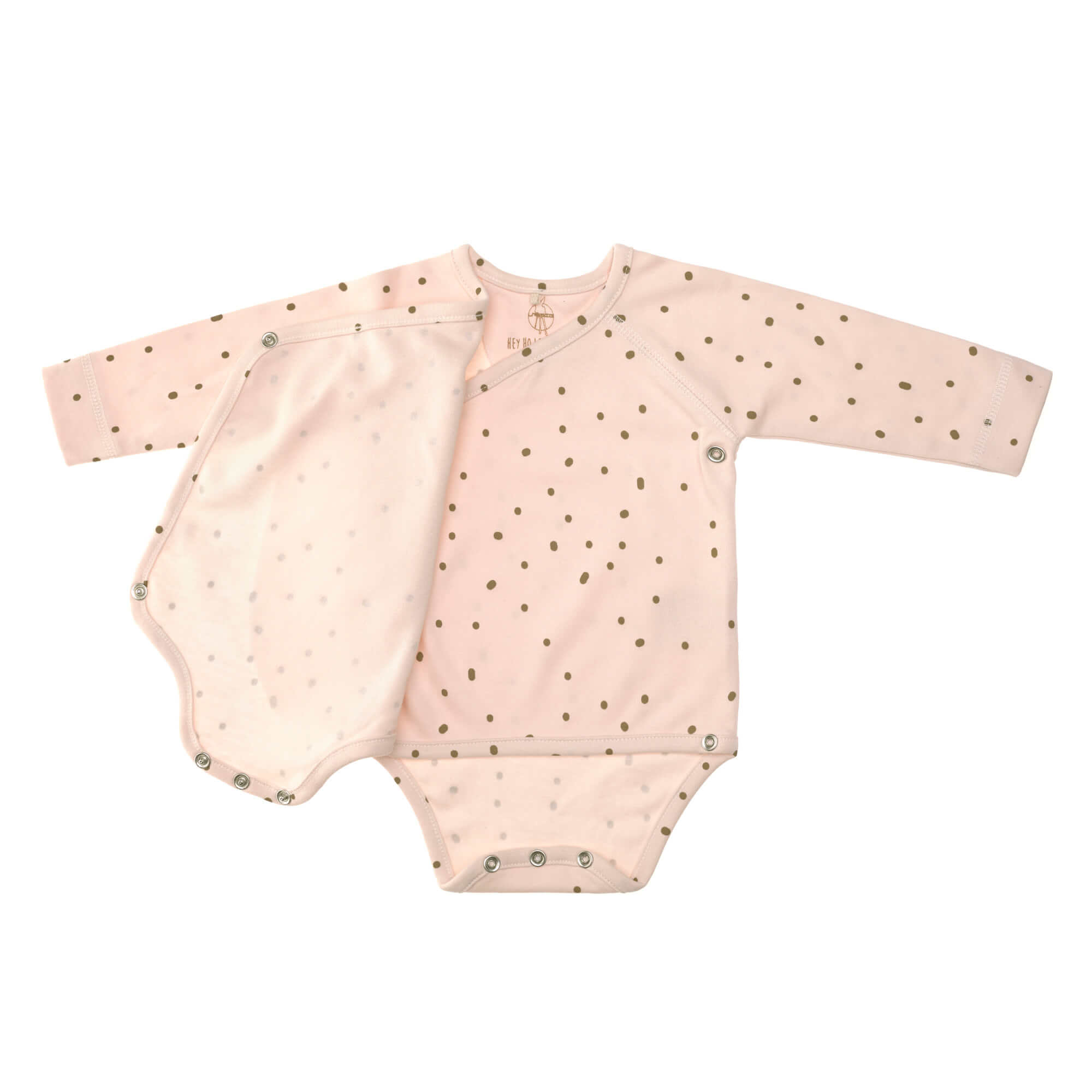 Baby Wickelbody langarm - Bio Baumwolle, Rosa