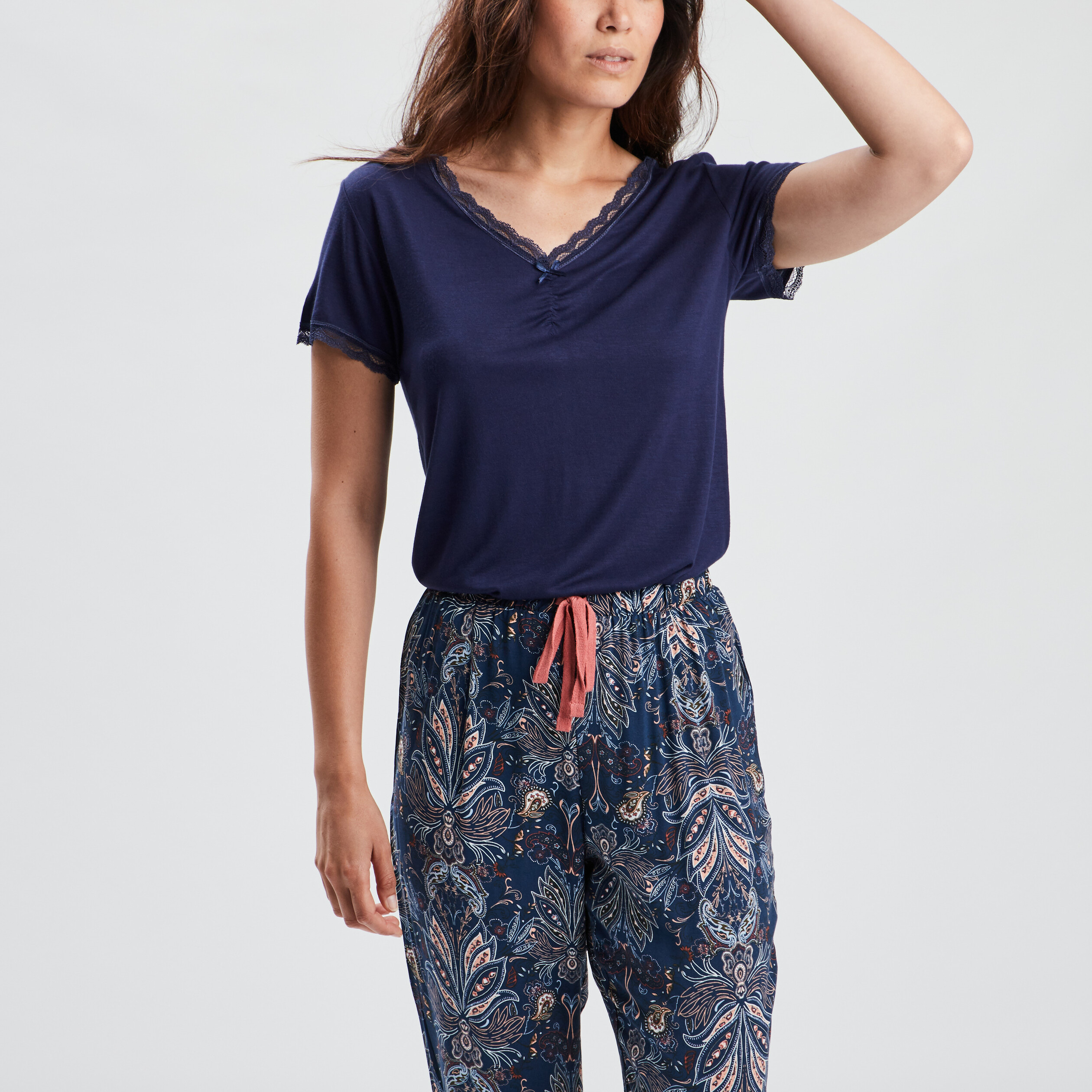 T-shirt de pyjama bleu marine femme | La Halle