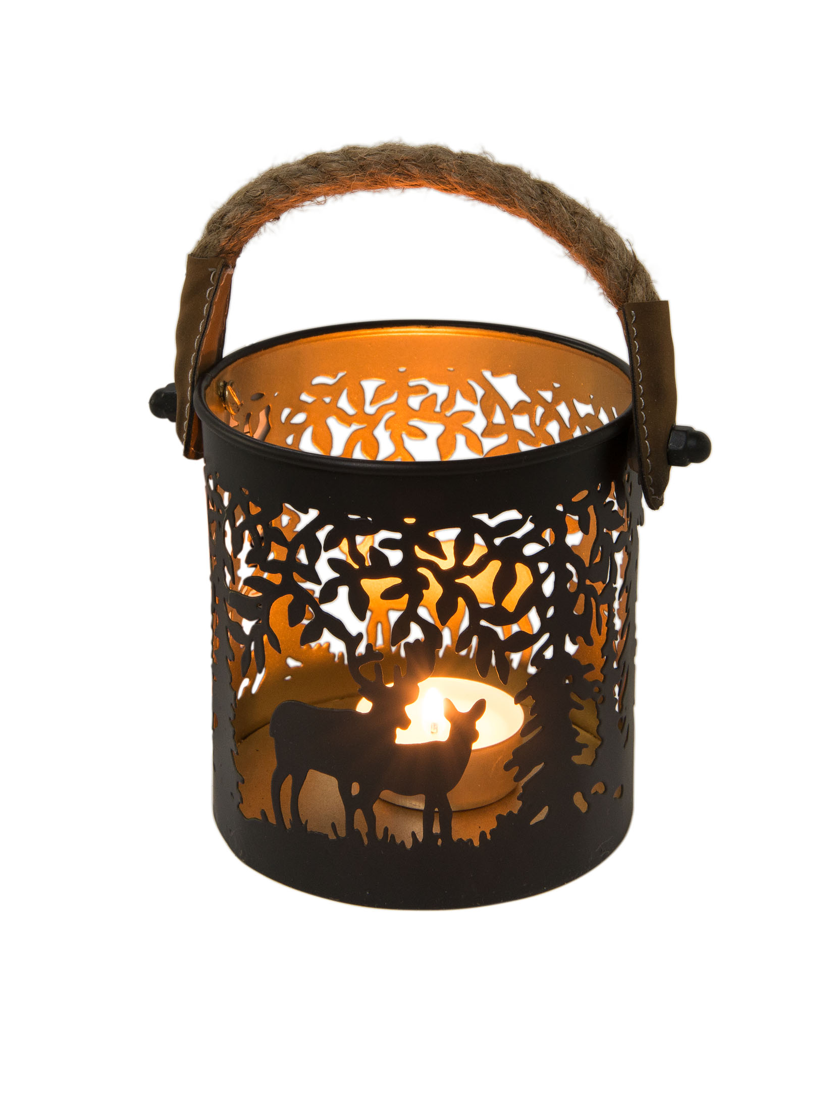 Lugau Windlicht, Black/Gold