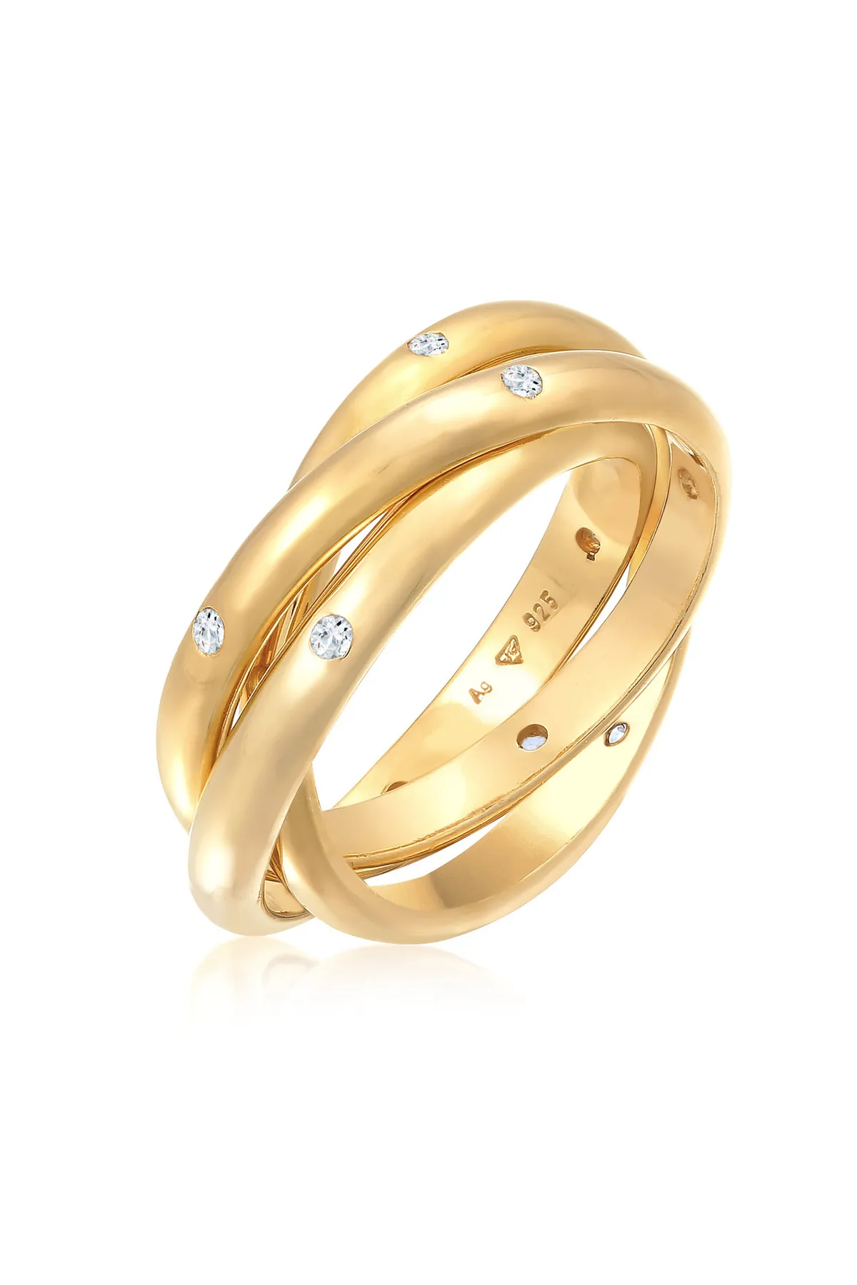 ELLI  Ring Wickelring Trio Basic Zirkonia 925 Silber