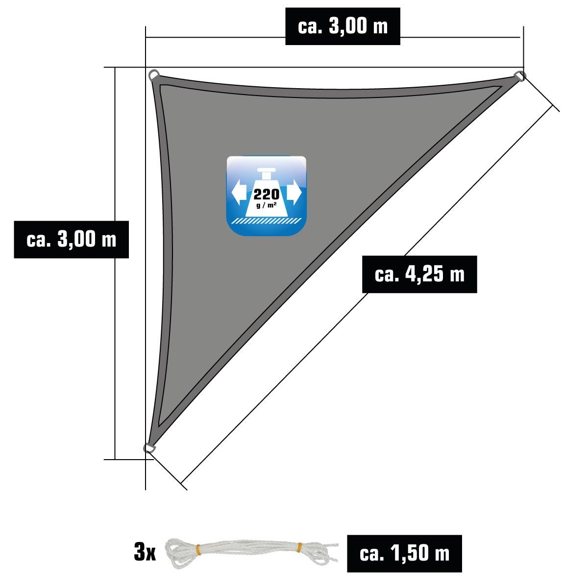 AMANKA 4,2 x 3 HDPE Sonnensegel
