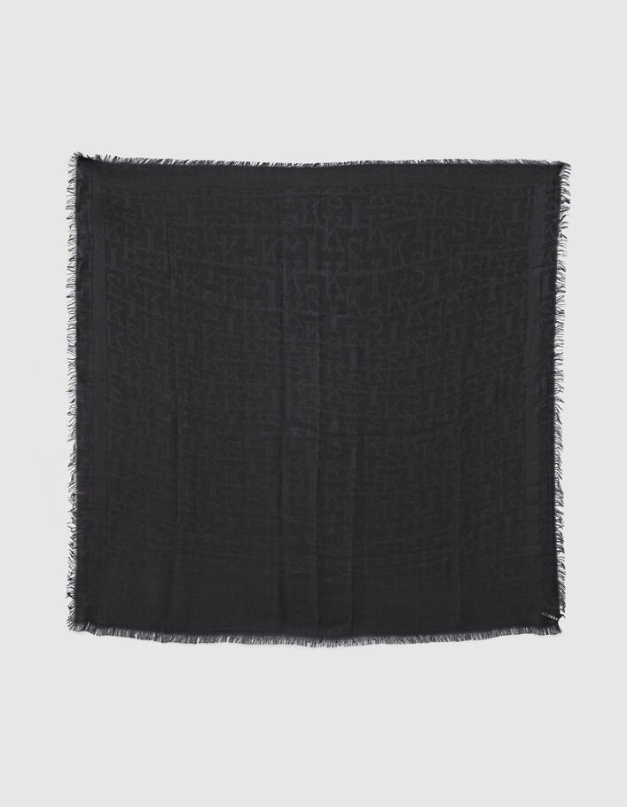 foulard jacquard monogramme IKKS bleu marine femme