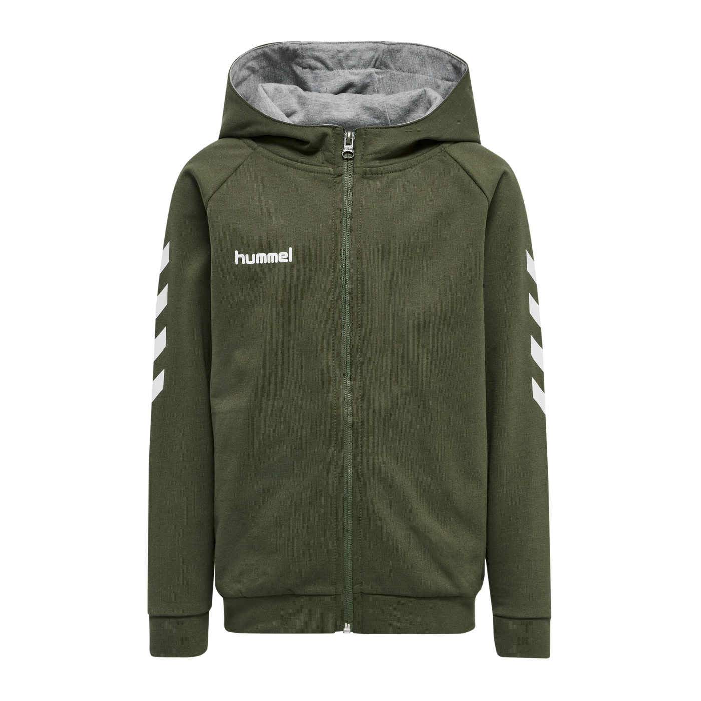 Hummel hmlGO Cotton Kapuzenjacke Kids Grün F6084
