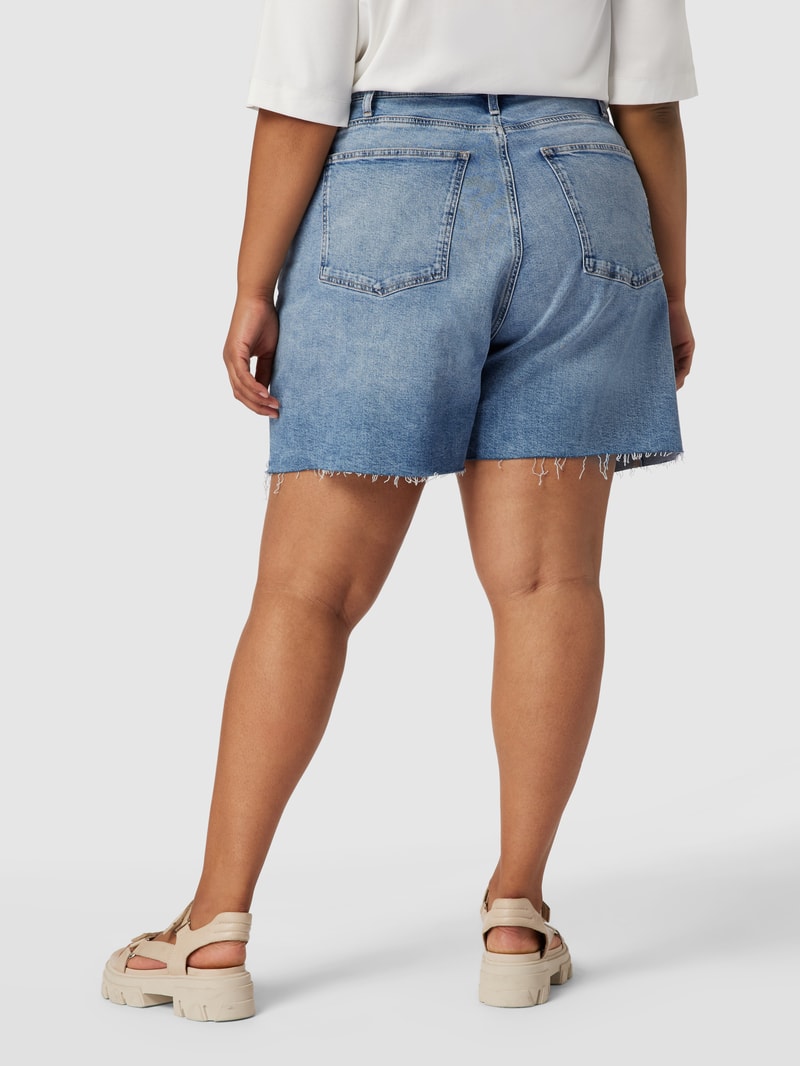 PLUS SIZE Jeansshorts mit Label-Patch aus Leder Modell 'Mom' in jeans