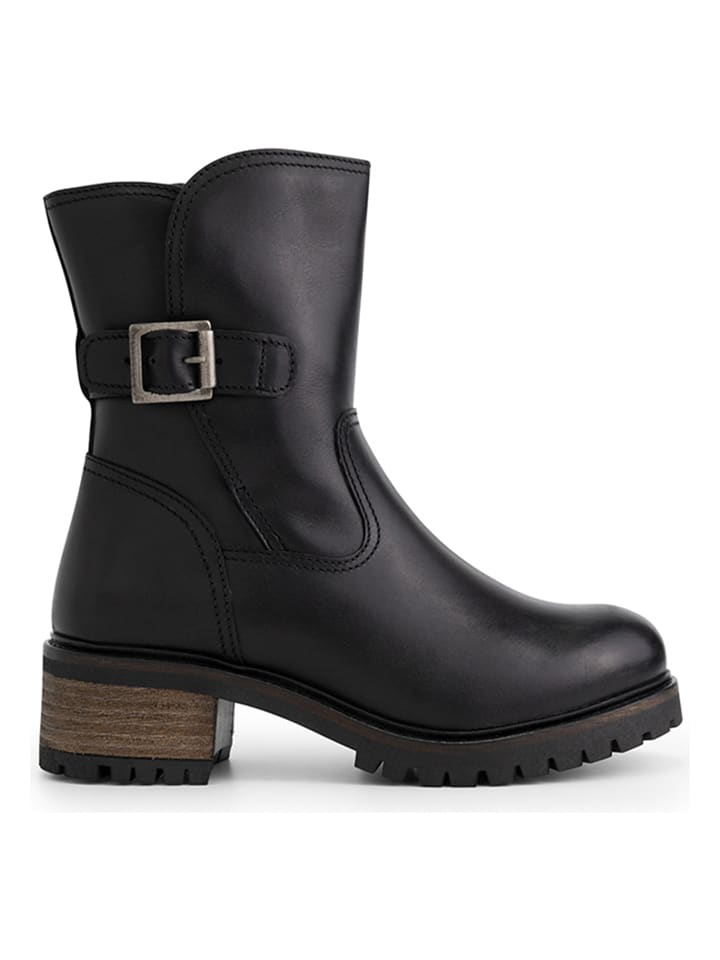 mysa Leder-Stiefeletten in Schwarz günstig kaufen
