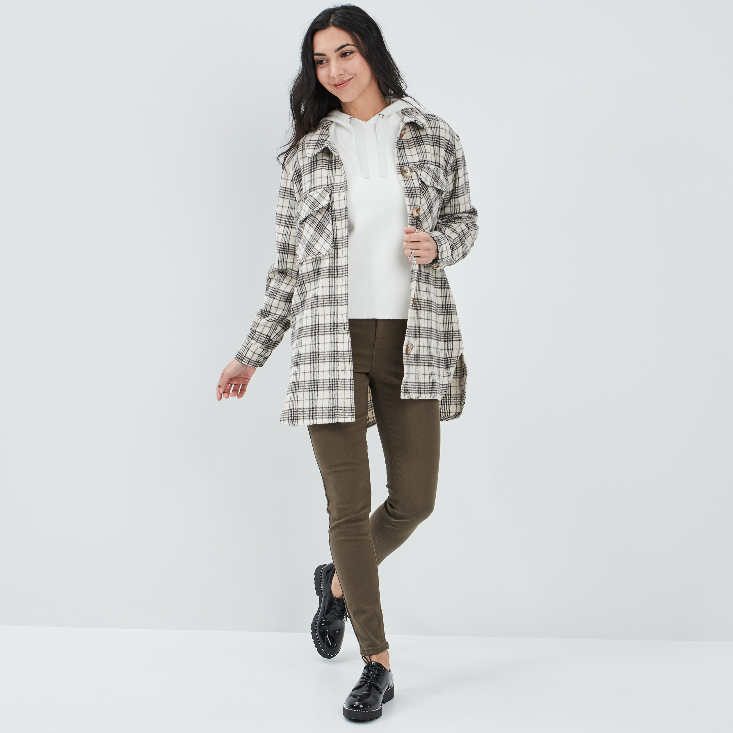 Pantalon skinny taille haute vert kaki femme | La Halle