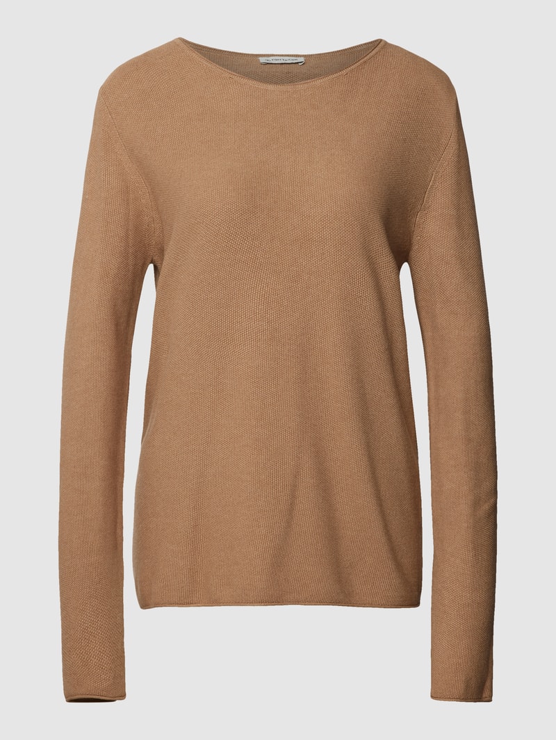 Strickpullover mit Strukturmuster in sand