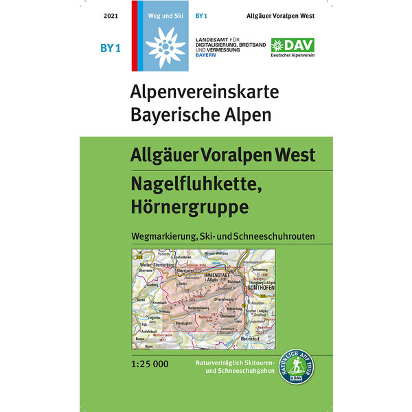 ALLGÄUER VORALPEN WEST, NAGELFLUHKETTE, HÖRNERGRUPPE - Wanderkarte