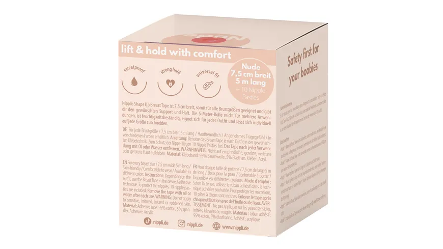 NIPPLI Shape Up Breast Tape Nude 5 m