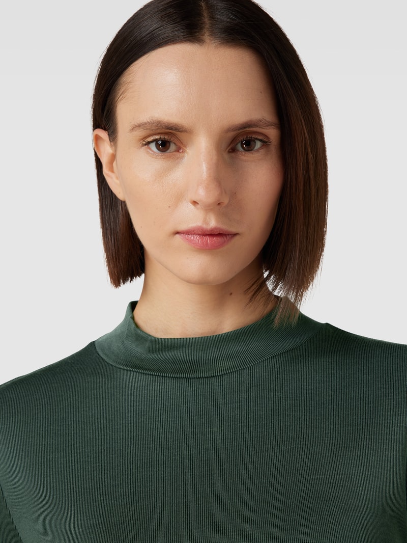 Longsleeve mit Stehkragen in khaki