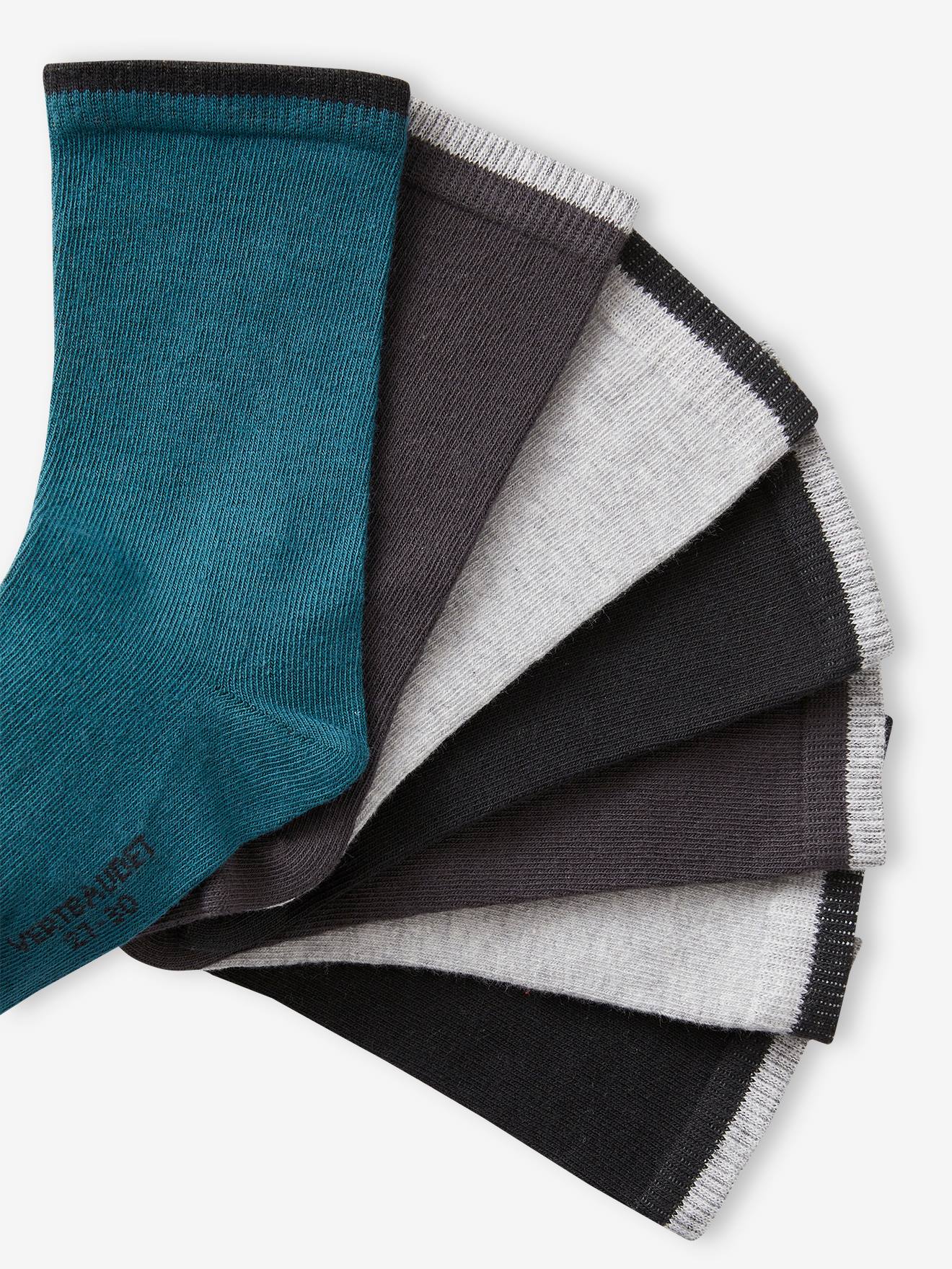 Lot de 7 paires de chaussettes garçon BASICS chocolat