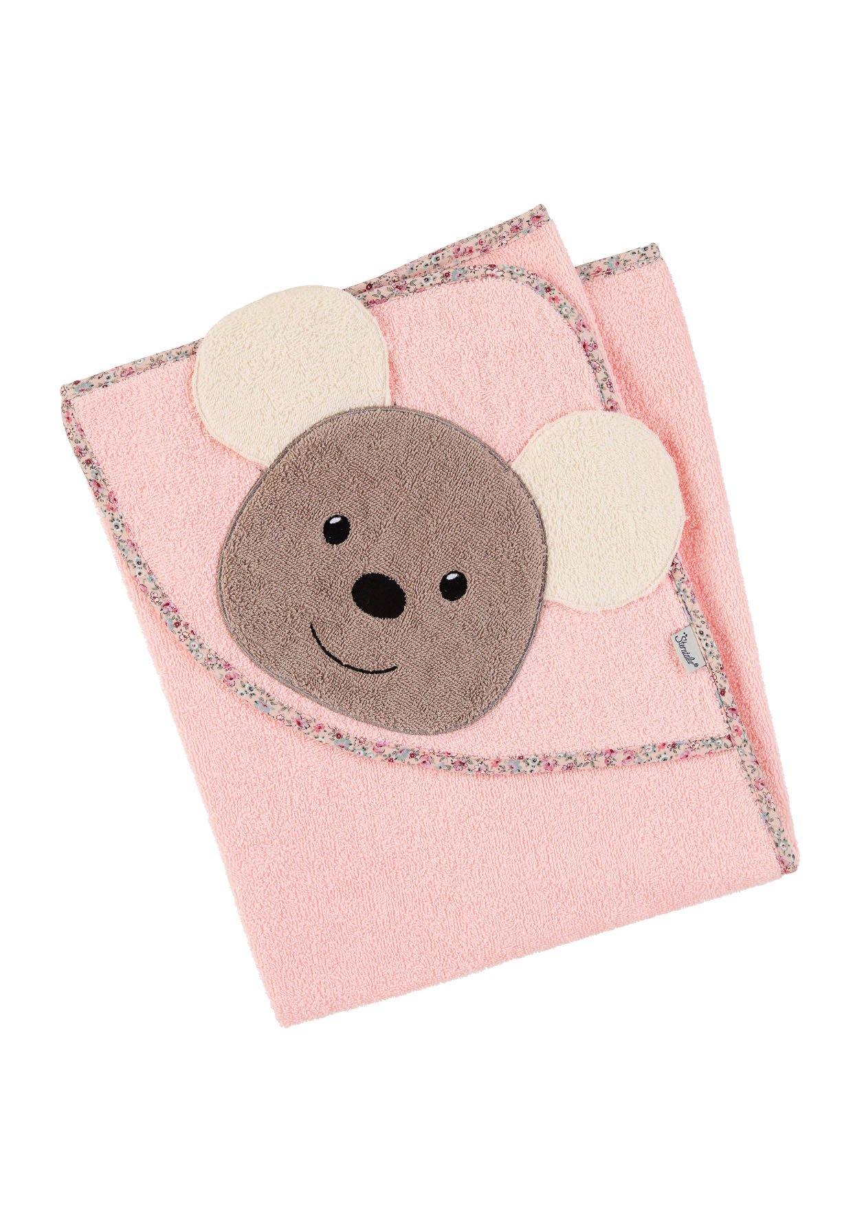 Motiv-Badetuch Maus Mabel in Rosa, 80x80cm