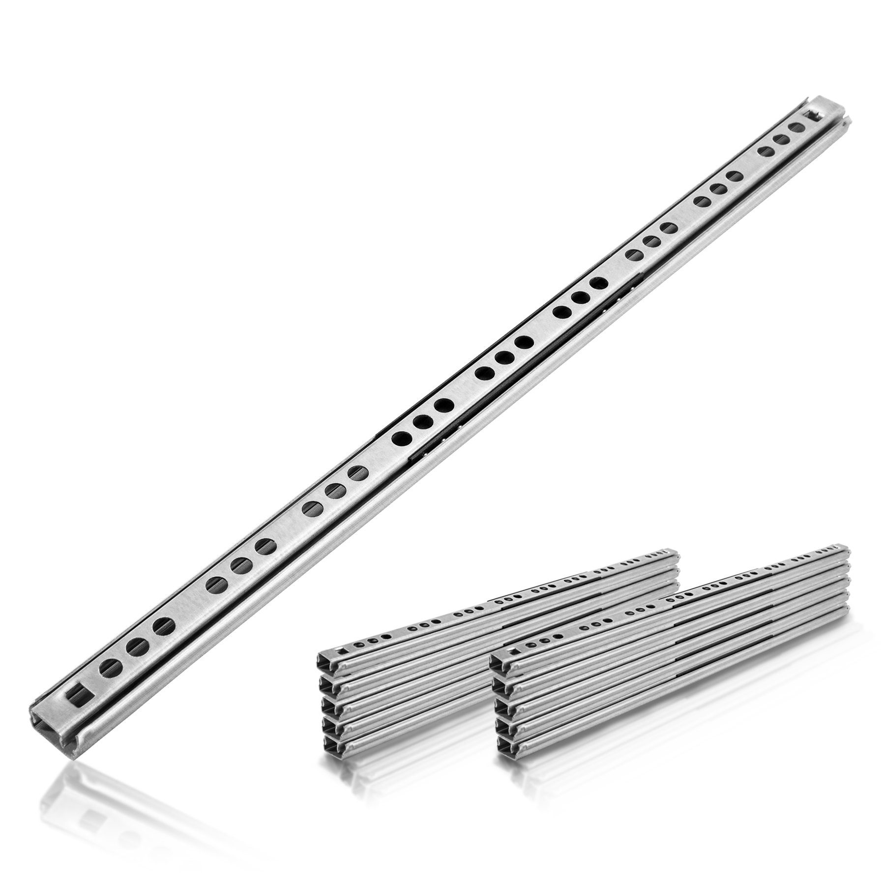 BigDean Auszug 10er Set (5 Paar) Schubladenschienen - 246mm 17mm