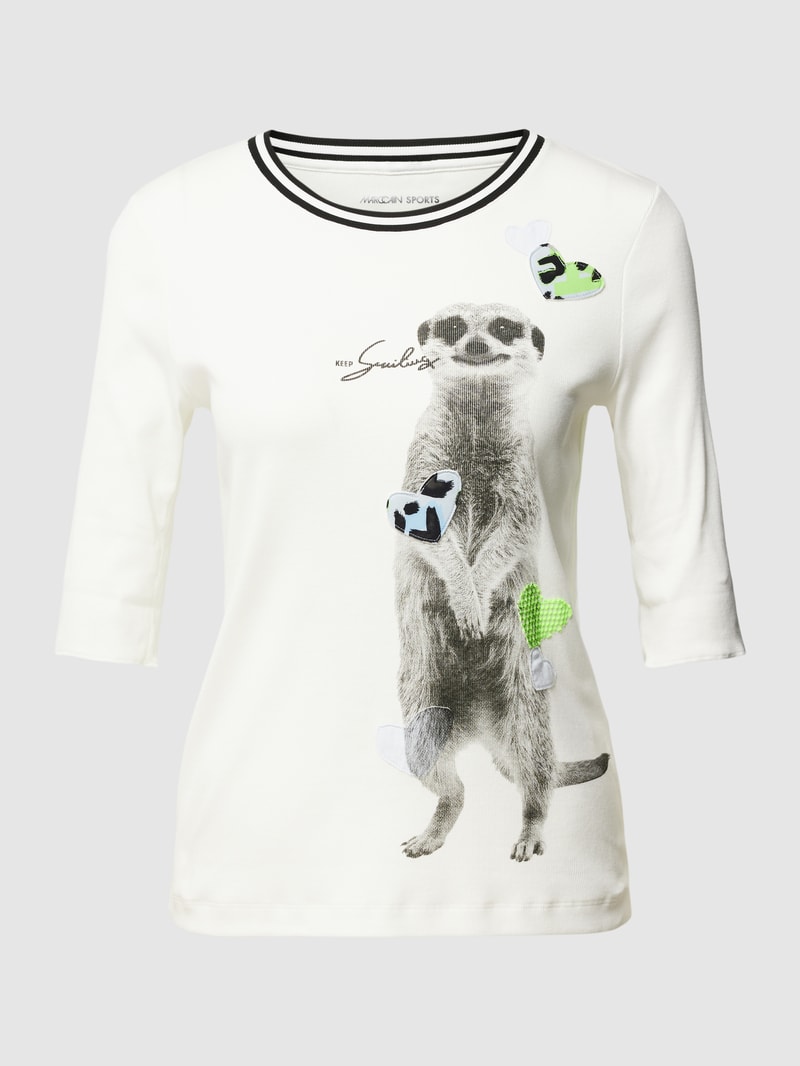 T-Shirt mit 1/2-Arm in offwhite