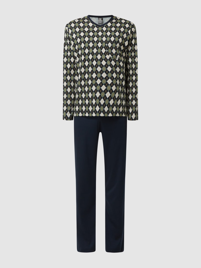 Pyjama aus Baumwolle Modell 'Relax Streamline' in dunkelblau