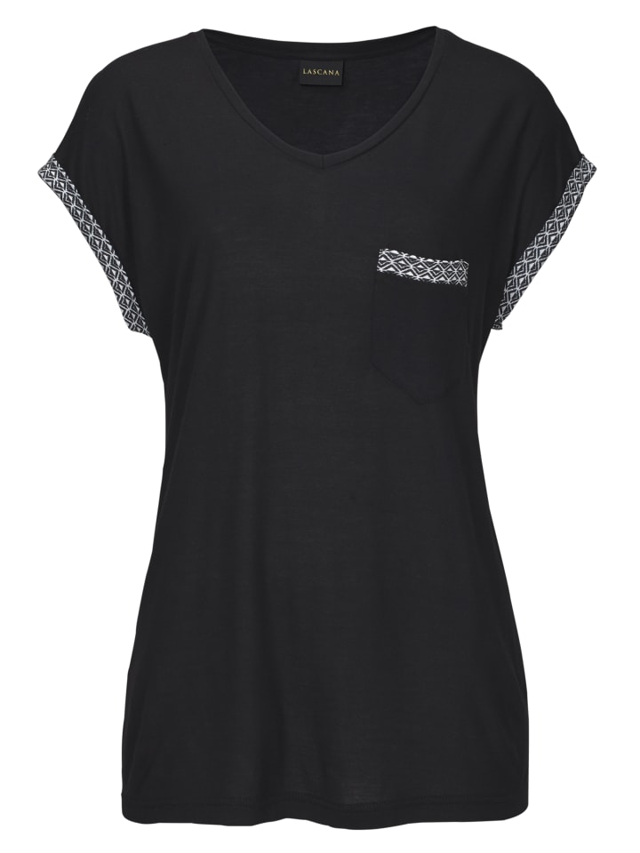 LASCANA Shorty in schwarz-gemustert günstig kaufen
