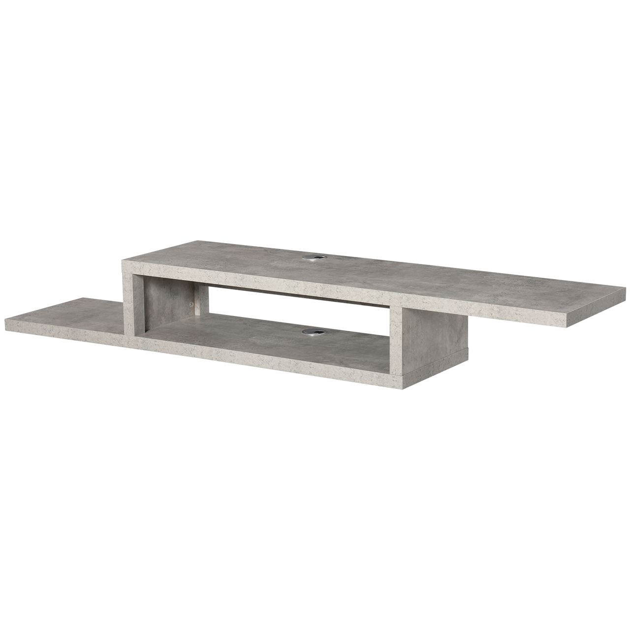 HOMCOM TV Hängeschrank Lowboard Hängeboard Fernsehschrank Spanplatte Zementgrau