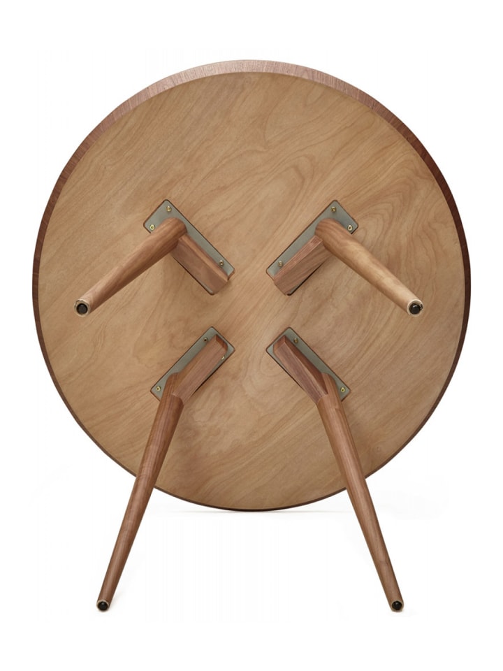 KADIMA DESIGN Runder Esstisch aus Walnussfurniertem Holz | Nordischer Stil in Braun günstig kaufen onesize
