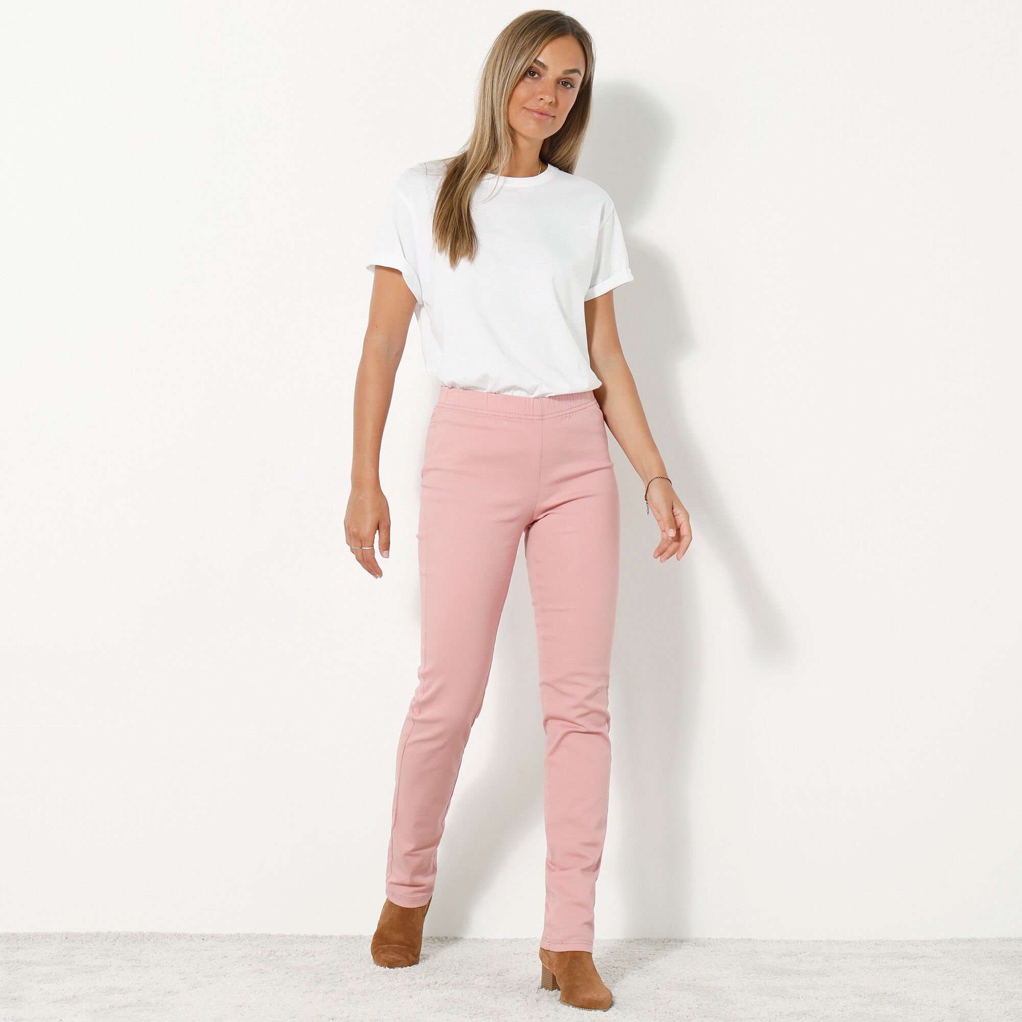 Pantalon sculptant effet ventre plat taille élastiquée